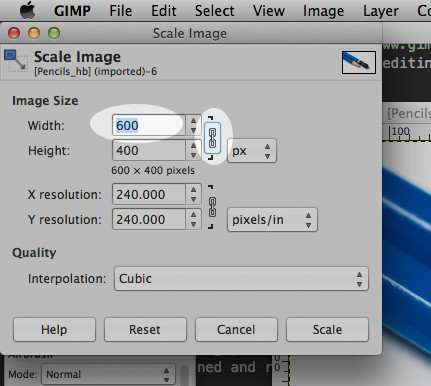 GIMP Keep Ratio